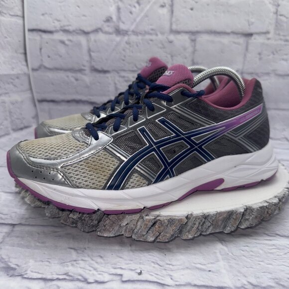 Asics Gel Contend 4 Running Shoes Womens 11D T765N Gray Purple Casual Athletic - Picture 1 of 11